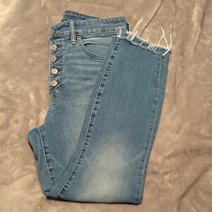 GAP Light Blue Frayed Ankle Jeans